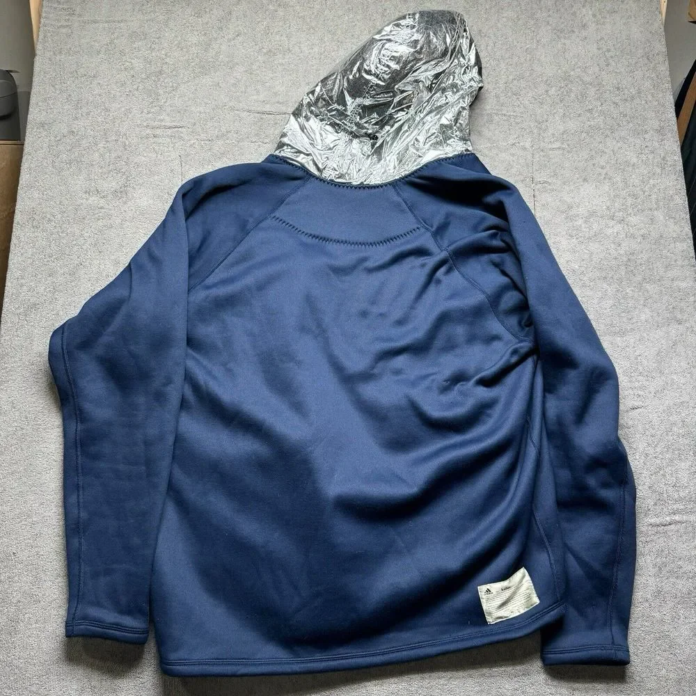 Adidas x Kolor Colab Jacket Mens XL Blue Climaheat Hoodie Full Zip‎ Silver Metal